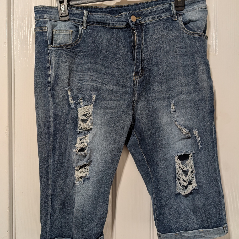 Distressed Bermuda Shorts